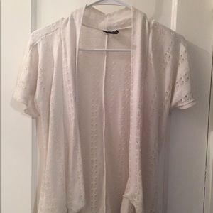 Cream short sleeve cardigan